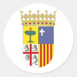Aragón Coat of Arms Official Spain Symbol Heraldry Classic Round Sticker