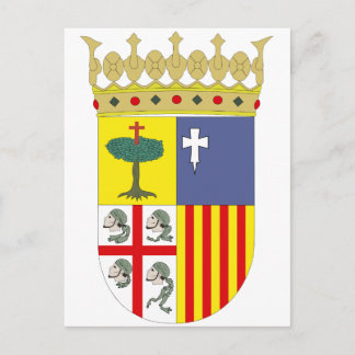 Aragón Coat of Arms Official Spain Symbol Heraldry Postcard