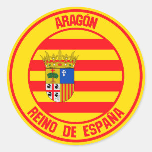 Aragón Round Emblem Classic Round Sticker