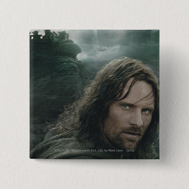 Aragorn and Ringwraiths 2 Inch Square Button (Front)