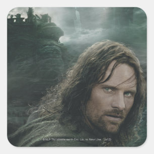 Aragorn and Ringwraiths Square Sticker