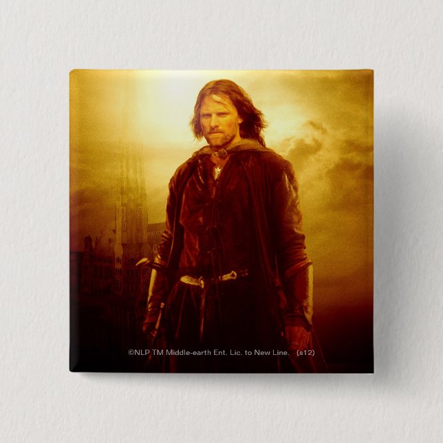 Aragorn Glowing 2 Inch Square Button (Front)