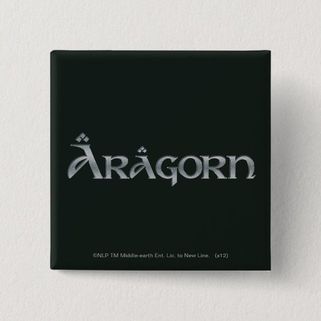 Aragorn logo 2 inch square button (Front)