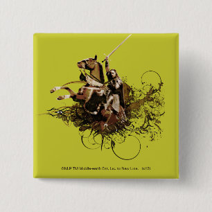 Aragorn Riding a Horse Vector Collage 2 Inch Square Button