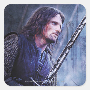 Aragorn with blood square sticker