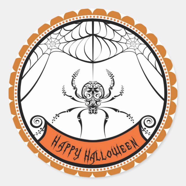 Araignée de dentelle d'Halloween favoriser sticker (Devant)