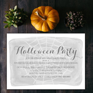 Araignée gris Web Halloween Invitation de la fête