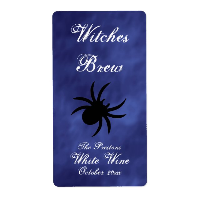 Araignée noire dans le Étiquette à vin à brumes vi (Devant)