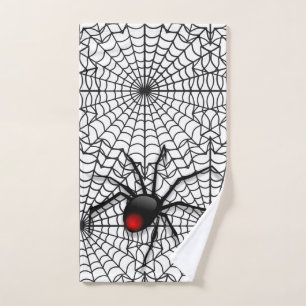 Araignée noire et toile d'araignée Halloween Maiso