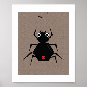 Araignée Veuve Noire Minimaliste Impression de P