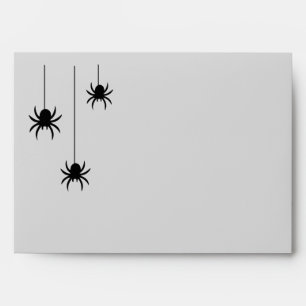 Araignées et enveloppe grises d'invitation de