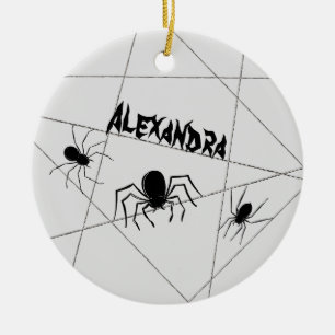 Araignées et ornement en céramique Halloween Web