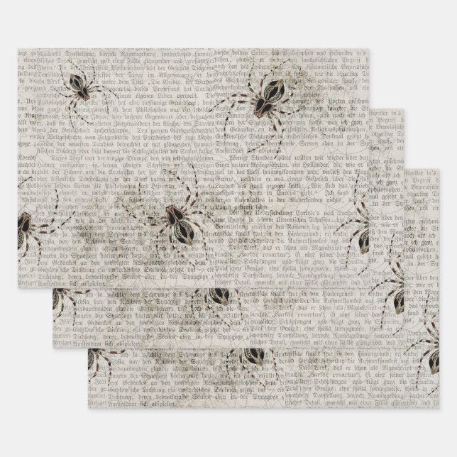 Araignées noires sur papier journal (Lot)