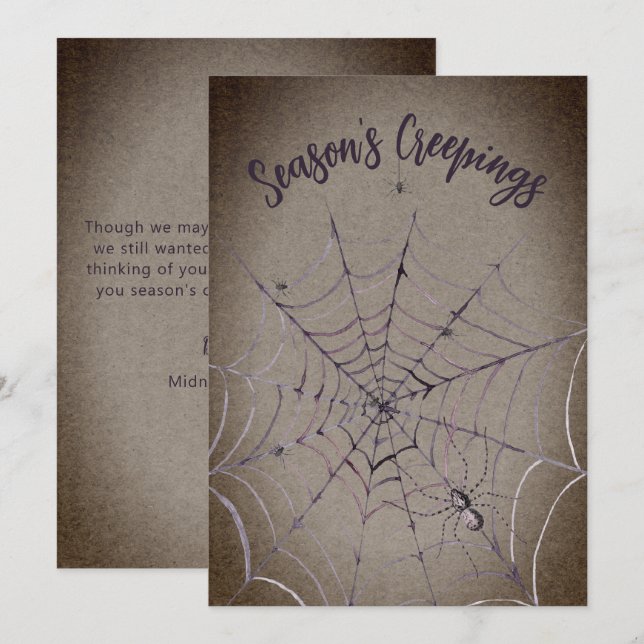 Araignées sur Spider Web Carte de Noël (Devant / Derrière)