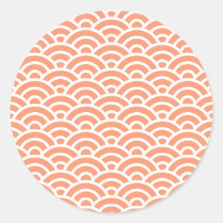 ARAISYU 49 Seigaiha Waves - Energetic Ver.  Classic Round Sticker