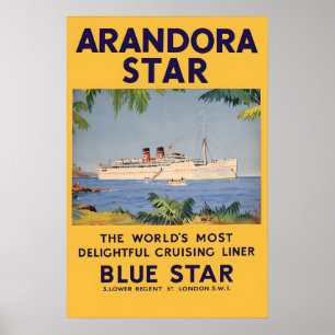 Arandora Star Cruise Ship Poster Vintage Maritime