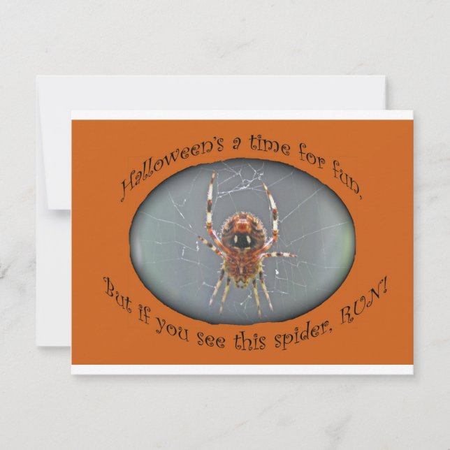 Araneus Orb Weaver Spider Halloween Invitation (Devant)