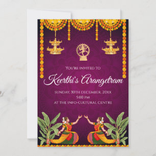 Arangetram invitation & Bharatnatyam show Invitati
