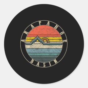 Arapahoe Basin Colorado Skiing Mountain Snowboardi Classic Round Sticker