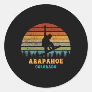 Arapahoe Basin Colorado Vintage Sun Snowboarding S Classic Round Sticker