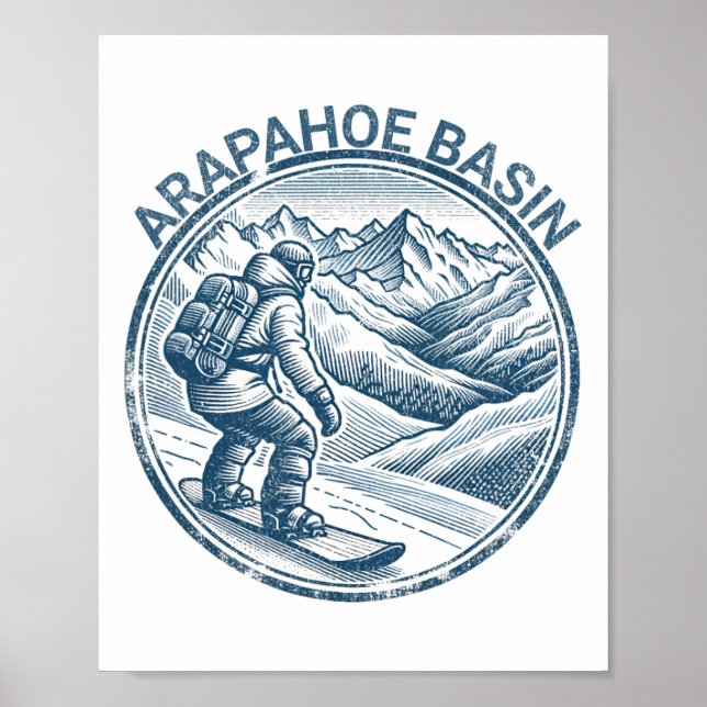 Arapahoe Basin Snowboarding Snowboarder  Poster (Front)