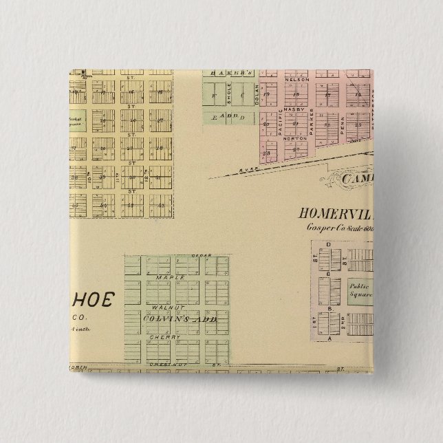 Arapahoe, Nebraska 2 Inch Square Button (Front)