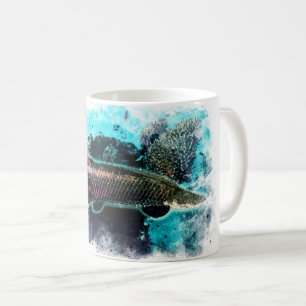 Arapaima Monster Fish Watercolor Pirarucu Paiche Coffee Mug