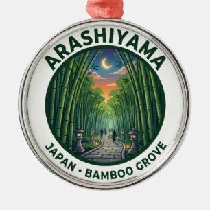 Arashiyama Bamboo Grove Japan Metal Ornament