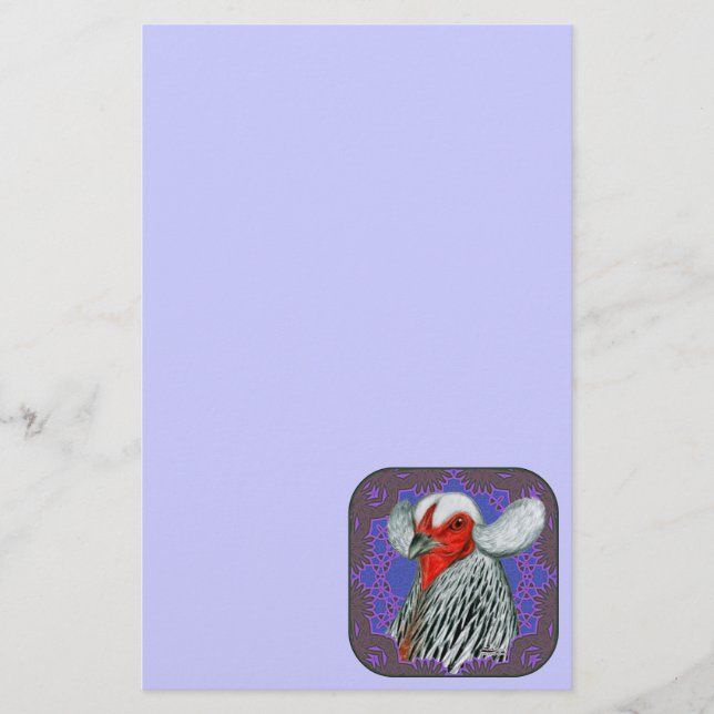 Araucana Head Framed Stationery (Front)