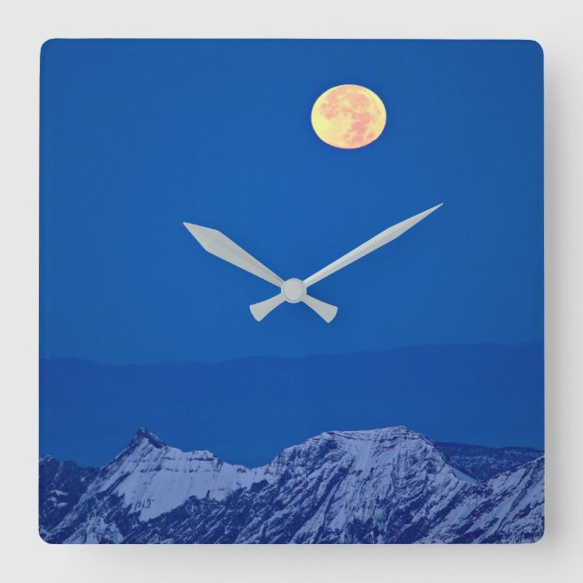 Aravis Mountains | Mont Blanc Range Square Wall Clock (Front)