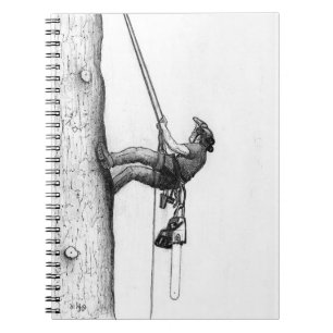 Arb Art Arborist Tree Surgeon Chainsaw card Notebook