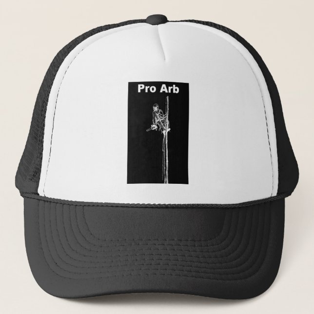 Arb Art Arborist Tree Surgeon Chainsaw  Landscape Trucker Hat (Front)