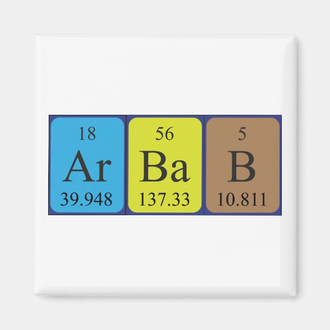 Arbab nom de table périodique aimant (Devant)