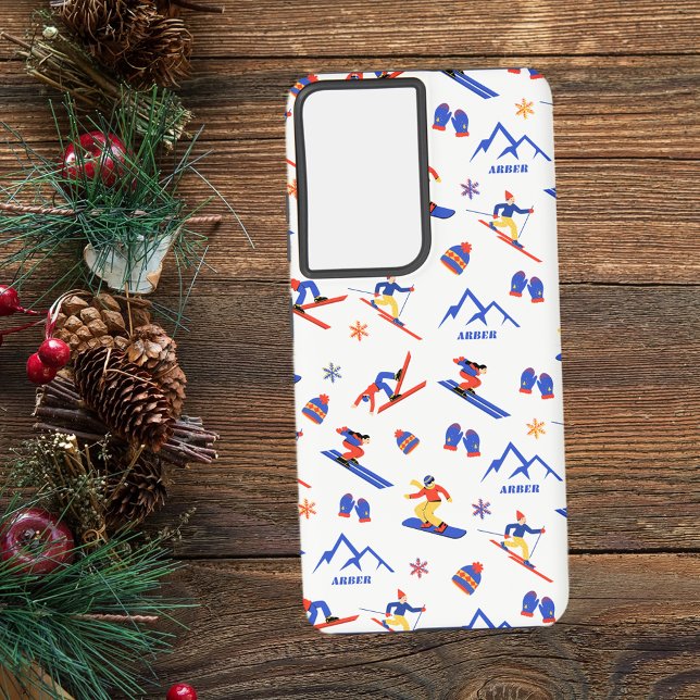 Arber Bavaria Germany Ski Snowboard Pattern Samsung Galaxy S21 Ultra Case (Arber Bavaria Germany ski snowboard cross-country skiing winter snow vacation samsung phone case)