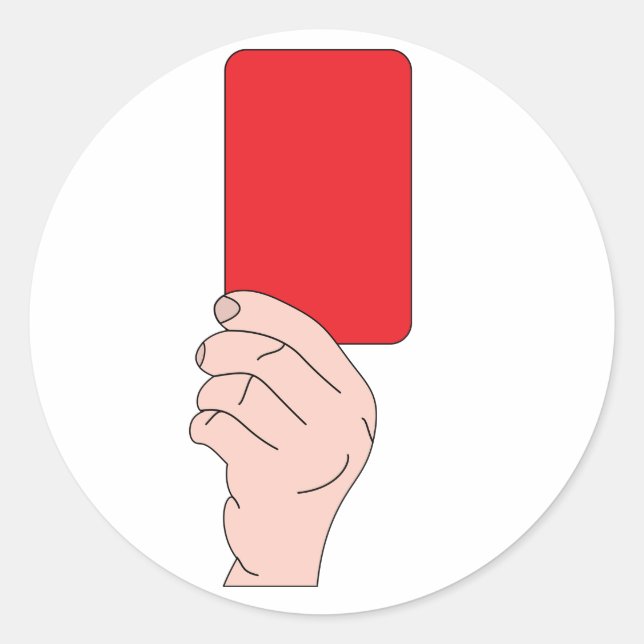 Arbitre Montrant Un Stickers Carte Rouge (Devant)
