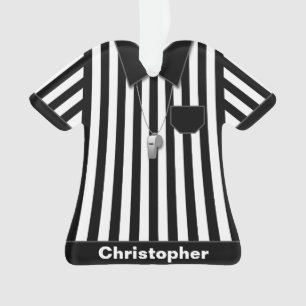 Arbitre noir et uniforme rayé blanc personnalisé