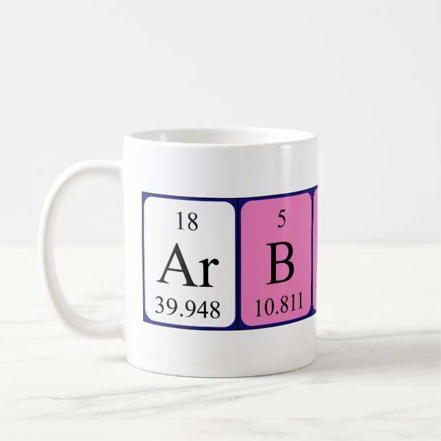 Arbnora nom de table périodique mug (Gauche)