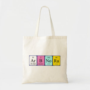 Arbnora periodic table name tote bag