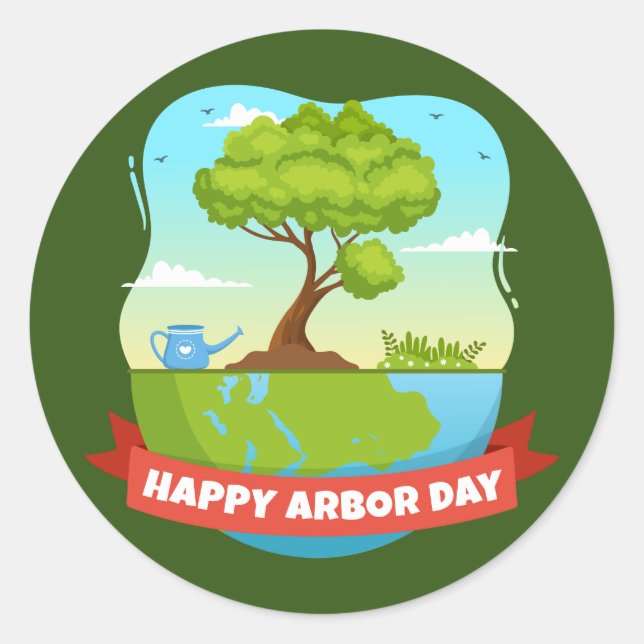 Arbor Day Classic Round Sticker (Front)