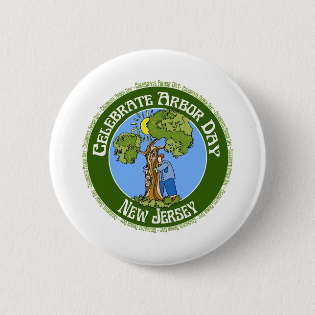 Arbor Day New Jersey 2 Inch Round Button (Front)