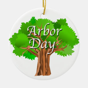 Arbor Day Tree Holiday Ceramic Ornament