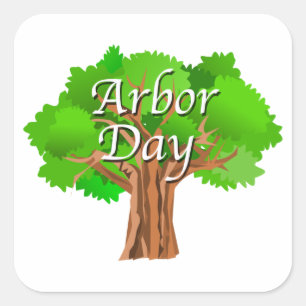 Arbor Day Tree Holiday Square Sticker