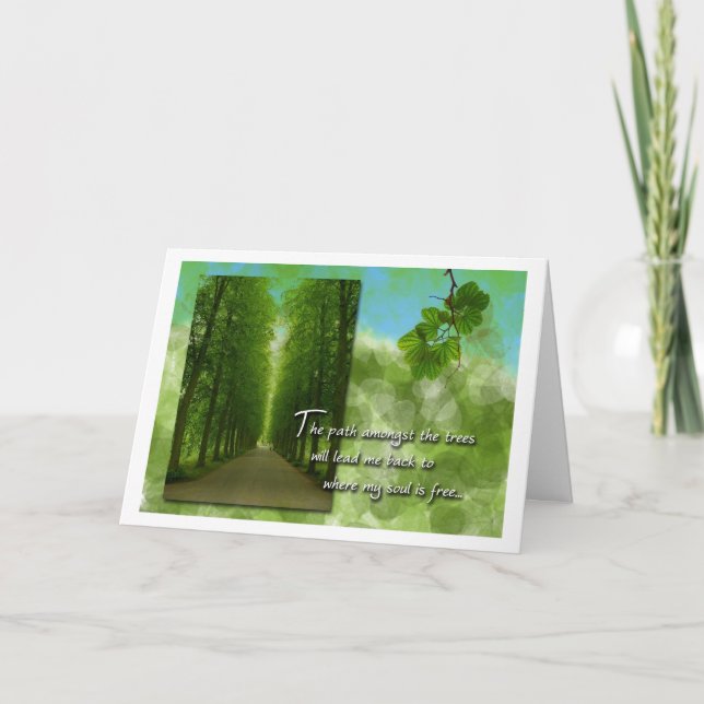 Arbor Day Walking Path With Trees Card (Front)