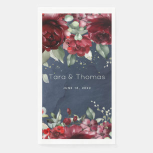 Arbor Of Roses Wedding Long Navy Dinner Napkin