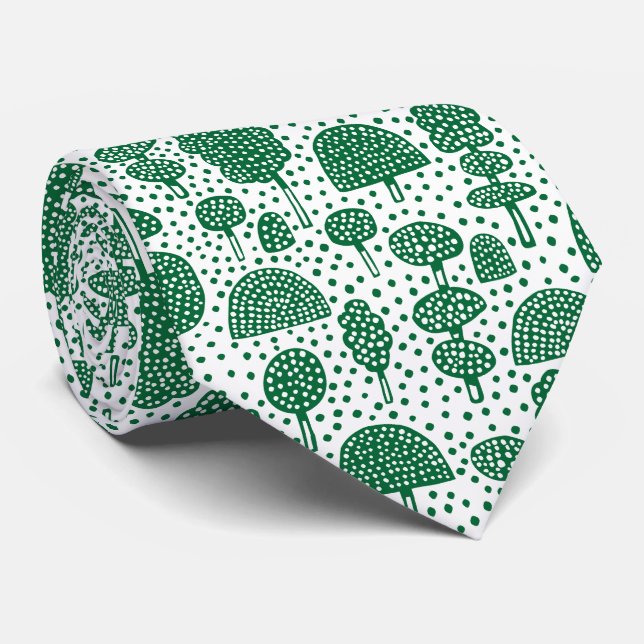Arboretum 230715 - Forest Green on White Tie (Rolled)