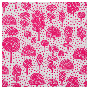 Arboretum 230715 - Neon Red on White Fabric