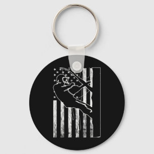 Arborist America Usa Outdoorsman Tree Climbing Log Keychain