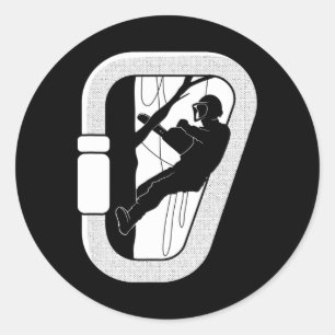Arborist Carabiner Tree Climbing Woodworker Lumber Classic Round Sticker