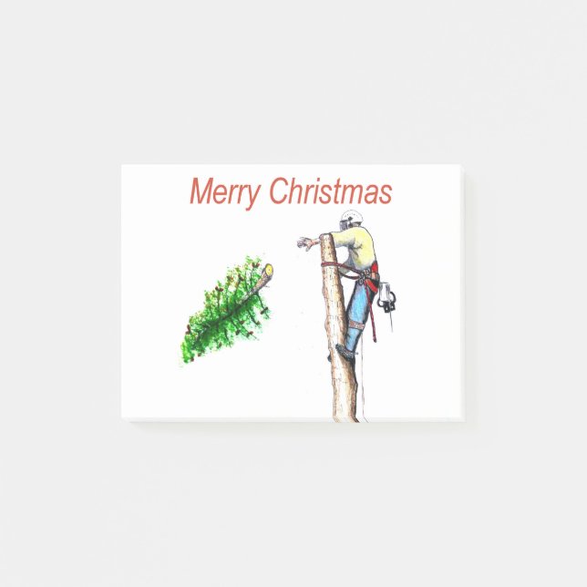 Arborist chainsaw tree surgeon Gift Christmas Post-it Notes (Front)