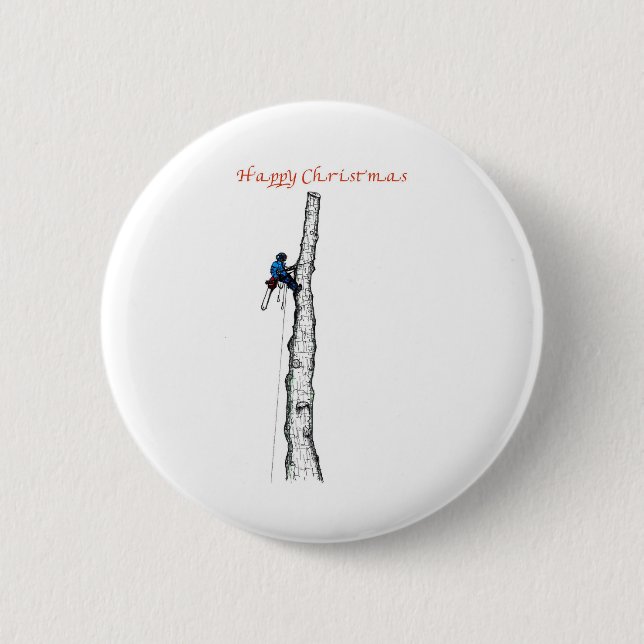 Arborist chainsaw tree surgeon Gift Present 2 Inch Round Button (Front)